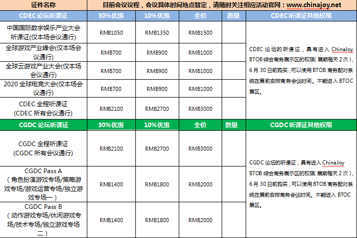 时不我待！2020ChinaJoyBTOB及同期会议证件购买优惠期倒计时开启