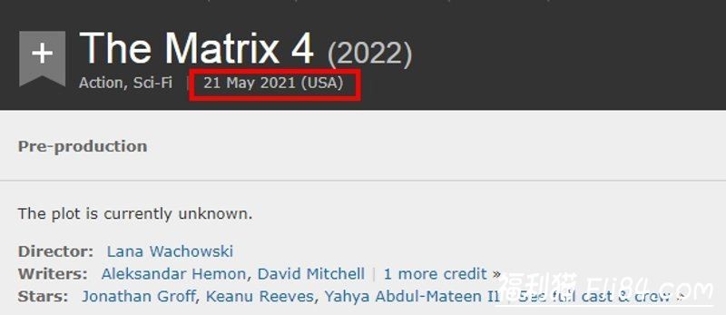 基努李维《骇客任务4》居然将与 《捍卫任务 4》完全同一天上映！