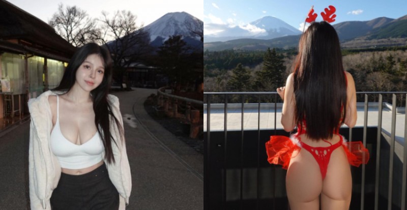 【捕鱼王】木瓜姊姊「香菱Ｍandi」露深溝挑戰富士山　網友：一樣壯觀