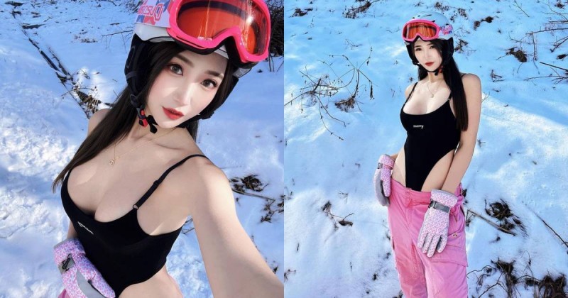 【捕鱼王】混血正妹「金娜娜」滑雪裝備有夠辣！「爆乳高衩連身衣」秀白嫩美體好犯規