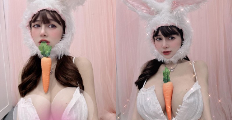 【捕鱼王】超萌兔兔「安希Anxi」吃蘿蔔　胸口夾一根想要外帶！