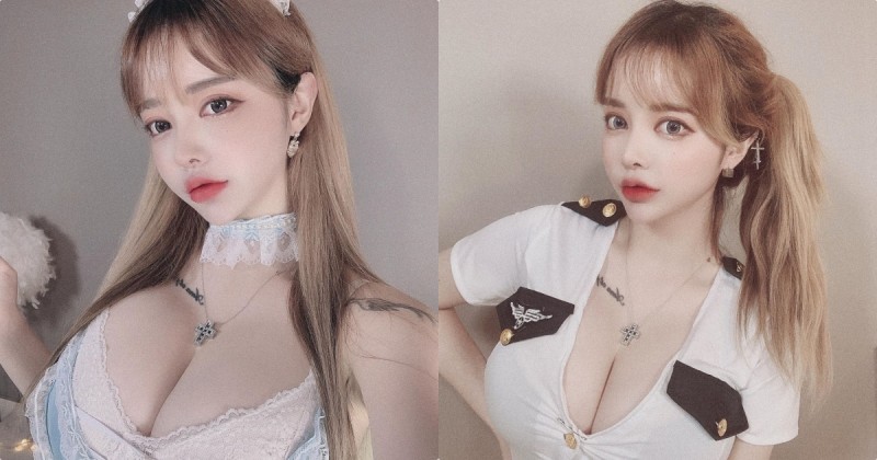 【捕鱼王】巨乳麻豆「아효」愛扮火辣女僕挑逗，胸前兩顆乳球快比足球大了！