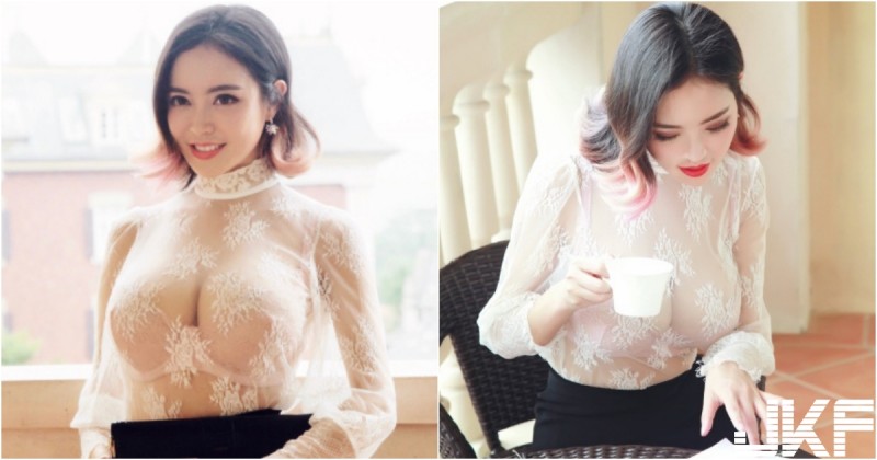 【捕鱼王】氣質知性「大奶正妹」！透膚上衣「兩顆肉球」超搶眼！Ｓ型曲線更猛了！