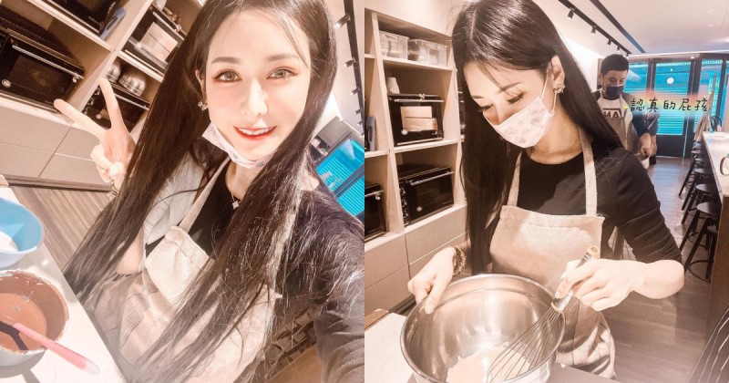 「桃園迪麗熱巴」愛佳奈自製超夢幻手作蛋糕！圍裙底下是超迷人的火辣身材！