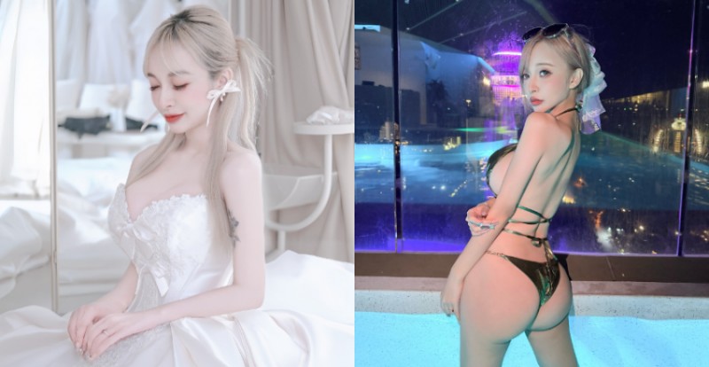 【捕鱼王】太婆了！豪乳小隻馬《嵐芯語》絕美婚紗照曝光　又甜又性感