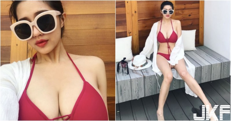 台灣妹子94優質！「渾圓美乳」在比基尼下更白皙！「性感身材」看了受不了！