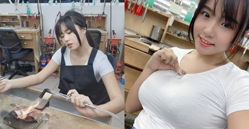 【捕鱼王】「正妹工匠」甜美氣質讓人戀愛 圍裙一脫更直接成為巨乳展示架