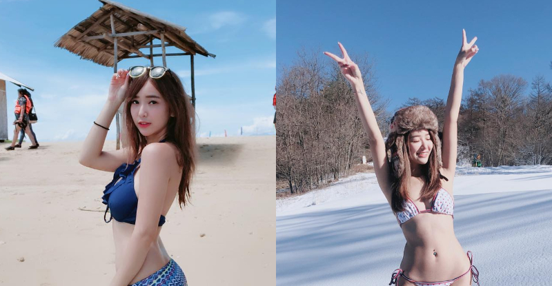【捕鱼王】就是只想穿這樣！小隻馬「張雅涵 Kimi」不管沙灘還是雪地都只穿比基尼！