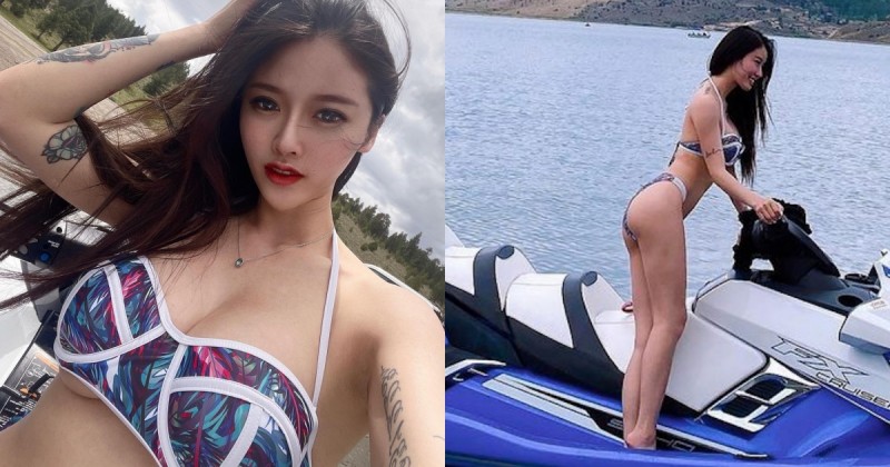 【捕鱼王】湖邊露營的「比基尼辣妹」飛飛，飽滿蜜桃＋渾圓E奶，騎水上摩托也太迷人！