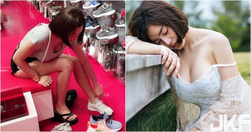 【捕鱼王】運動球鞋店驚見「爆奶試鞋妹」！低胸上衣美乳爆出！當麻豆時「巨乳兇猛」啊！