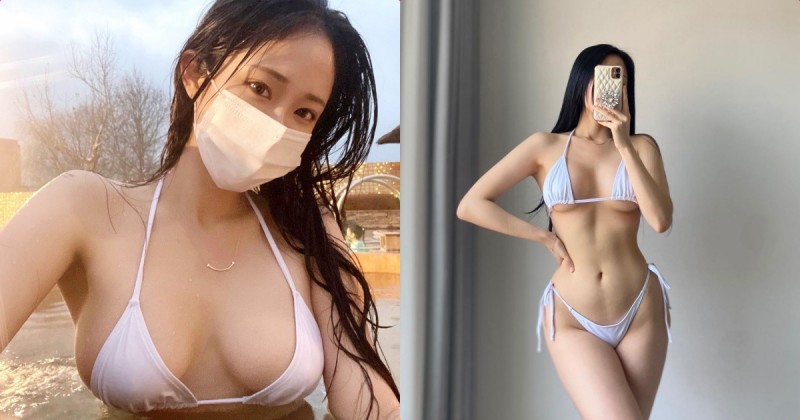 【捕鱼王】戶外泡水的「超兇比基尼正妹」，「渾圓形狀」火辣溢出！