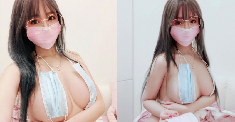 【捕鱼王】巨乳正妹「邱默默」防疫大作戰　口罩再利用做成比基尼也罩不住