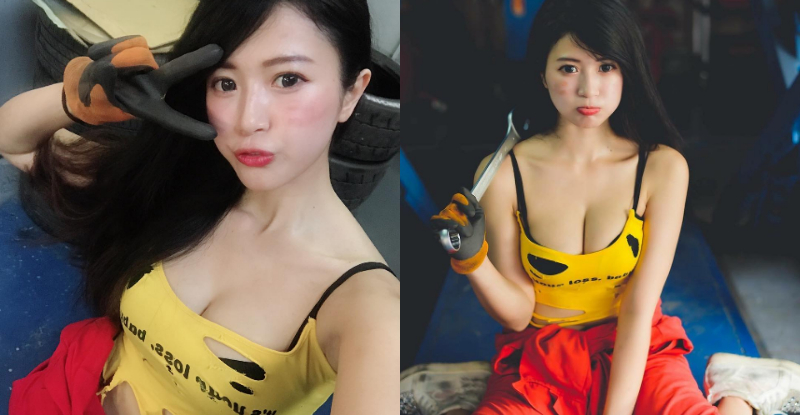 【捕鱼王】甜美可愛「黑手正妹」不會修車只會賣萌！爆乳身材太性感讓人無法招架！