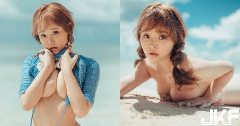 【捕鱼王】想要零色差就只能脫了！大秀「渾圓大D奶」沙灘趴曬，巨乳正妹找無人海灘偷偷來！