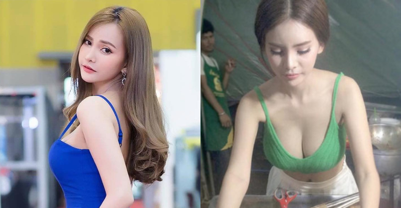 【捕鱼王】高手在民間，妹子在身邊！小吃攤女神「Sutasinee Siriruke」雪乳快掉出來，客人直喊太辣啦！