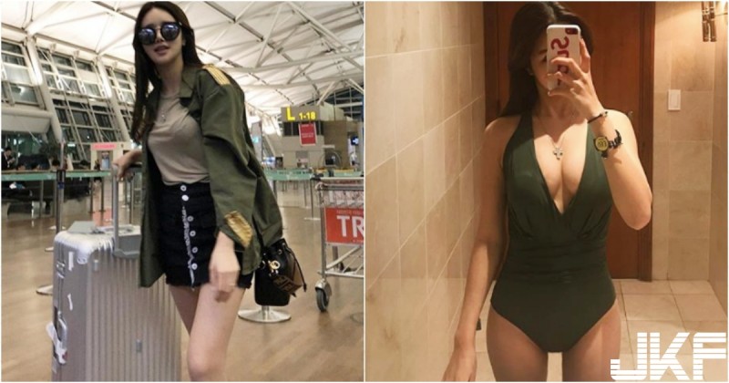 【捕鱼王】機場出沒的「貴婦姐姐」身材好辣！「渾圓白皙」美乳形狀從泳裝爆出！