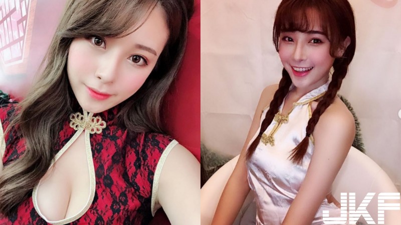 【捕鱼王】超甜美大眼「旗袍妹」可熙，穿著緊身旗袍還是檔不住那「迷人深溝」…