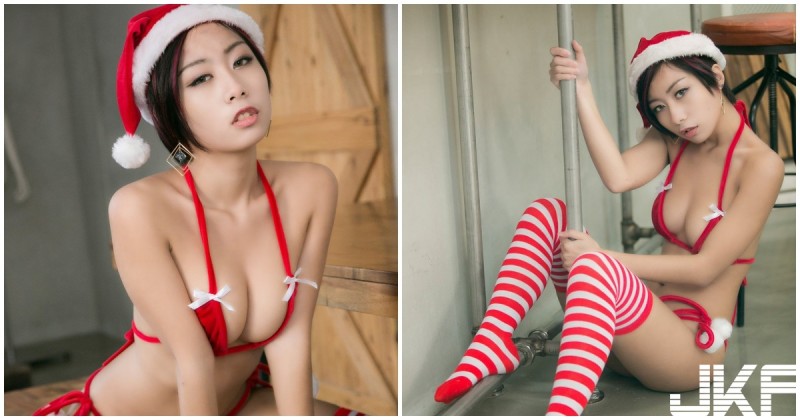 【捕鱼王】爆乳耶誕內衣超噴血，「火辣曲線」讓人想把綁帶解開啊！