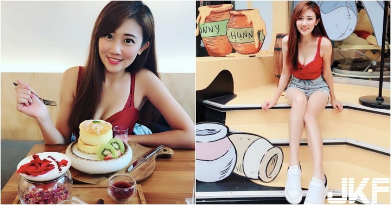 【捕鱼王】開動啦！長髮甜美妹子「低胸爆乳」吃甜食！「雪白圓乳」比舒芙蕾還大！