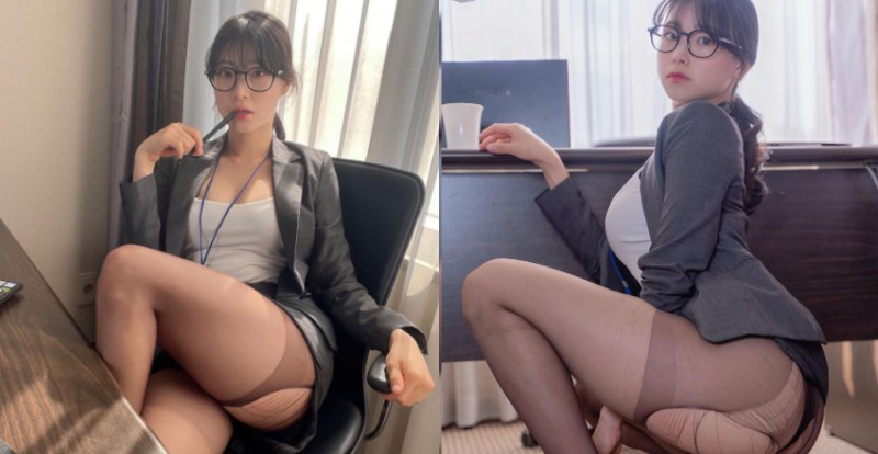 【捕鱼王】性感小秘書「Irene」黑絲襪破了一個大洞　擠出的蜜腿肉太性感