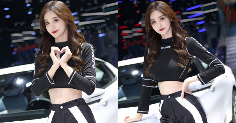 【捕鱼王】車展中「超可愛小蠻腰正妹」，「性感車頭燈」讓人特別動心！