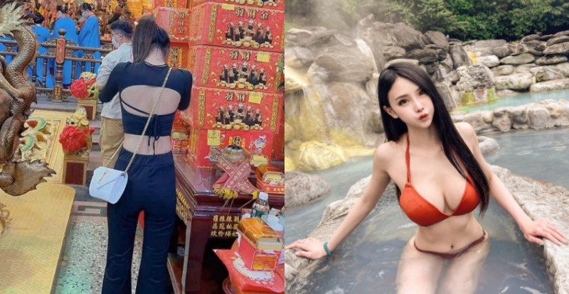 【捕鱼王】廟裡拜拜遇見美背正妹「瑜寶寶」虔誠上香　火辣身材無法忽視