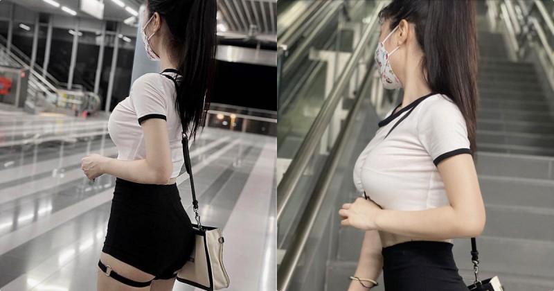 【捕鱼王】火車站「超辣爆乳口罩正妹」，側身的雄偉曲線讓人直呼：好巨！