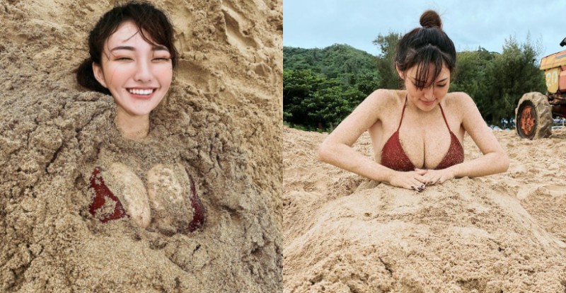 【捕鱼王】沙子也埋不住「Donna 奶妹」胸前雄偉的兩粒　豪邁乳量攻佔海岸線