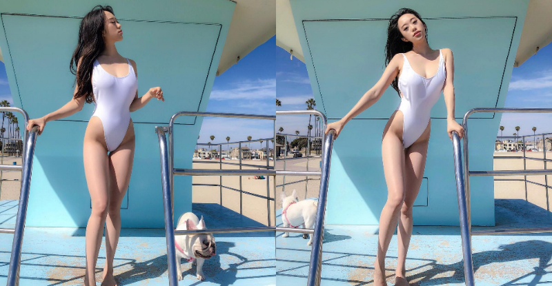 【捕鱼王】白色最棒！性感正妹「純白高衩」泳裝太惹火　逆天長腿佔滿整個畫面！