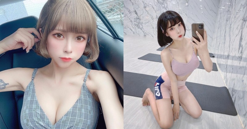 【捕鱼王】短髮萌妹「Chubby糖」跪地誘惑自拍，飽滿酥胸「角度太撩人」！