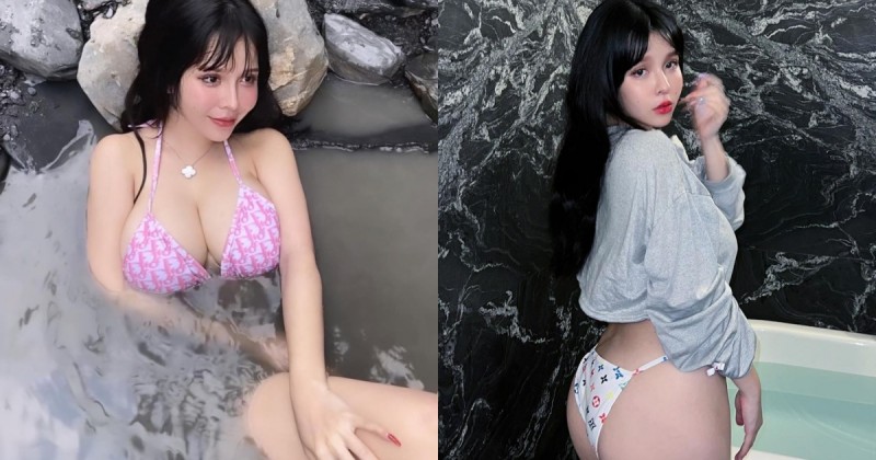 【捕鱼王】巨乳波神「Mandi香菱」比基尼辣泡野溪，「渾圓雙球＋飽滿蜜桃」浮出水面！
