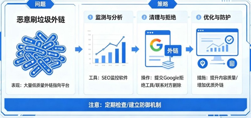 【捕鱼王】博彩平台的“负面SEO”防御：竞争对手恶意刷垃圾外链怎么办？
