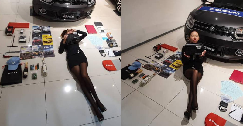 【捕鱼王】最火辣真人開箱！鈴木汽車「女業務」黑絲包裹逆天長腿　開箱畫面讓人噴鼻血