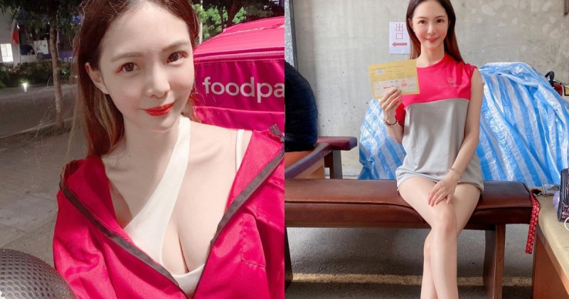【捕鱼王】「爆乳正妹外送員」下班抽空打疫苗，「雪白美腿」讓人想在留觀區多坐一下！