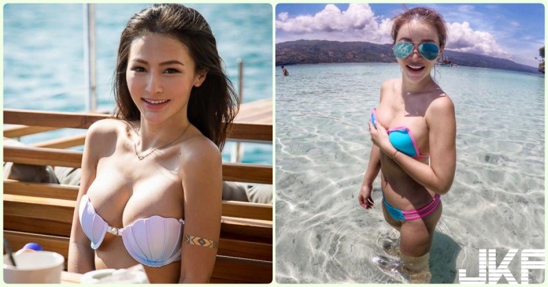 【捕鱼王】海邊白皙正妹「胸猛乳量」美乳都快滑出來！超邪惡畫面讓人受不了啊…