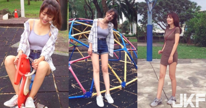 【捕鱼王】公園驚見「美乳長腿妹」用力騎木馬！但是好尷尬正妹腿太長，木馬「完全夾不住」呀～