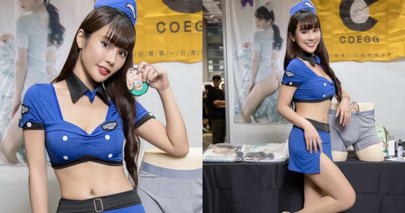 【捕鱼王】琳妲性感制服露「美乳細腰長腿」，在TRE會場賣小褲褲！