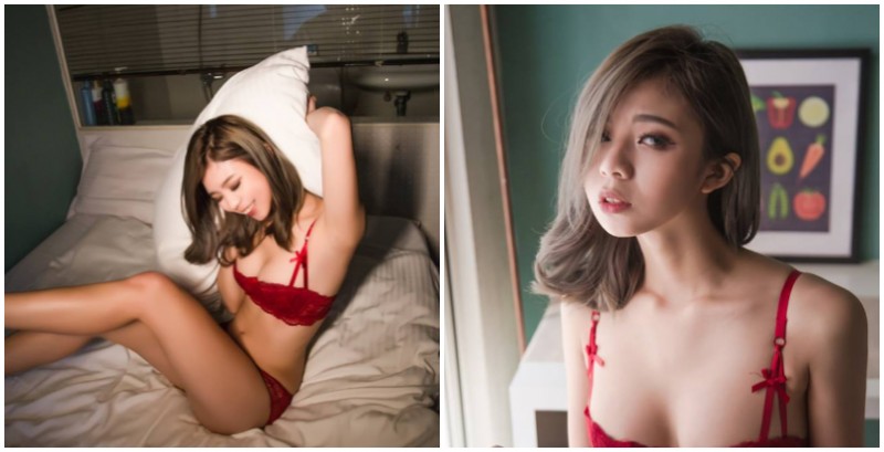 【捕鱼王】性感的深紅色！「青春少女」性感緊緻身材的內衣寫真，唯美淡雅的女體誘惑！