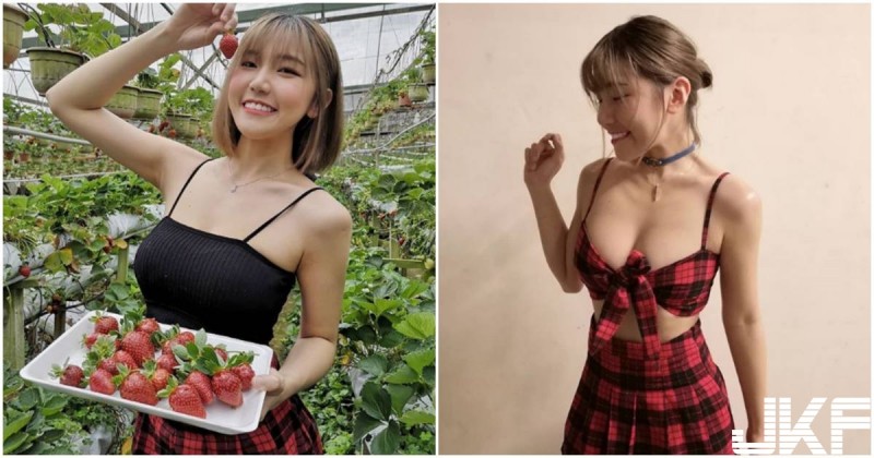 【捕鱼王】正妹採草莓「車頭燈好大顆」，低胸裝「W型美乳」辣到翻！