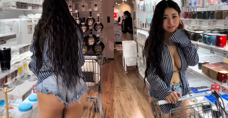 【捕鱼王】宜得利驚見無罩正妹「艾瑪Emma」，「晃著大UU」讓人秒硬！